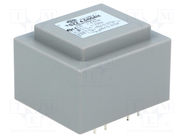 Transformer: encapsulated; 4.5VA; 230VAC; 6V; 6V; 0.37A; 0.37A; IP00