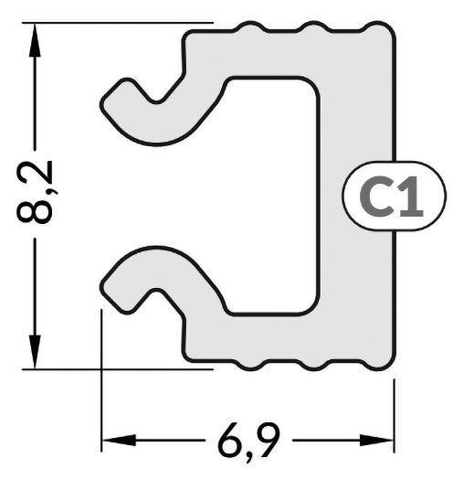 Cover for LED profiles; white; 2m; Application: HI8; V: C1; push-in