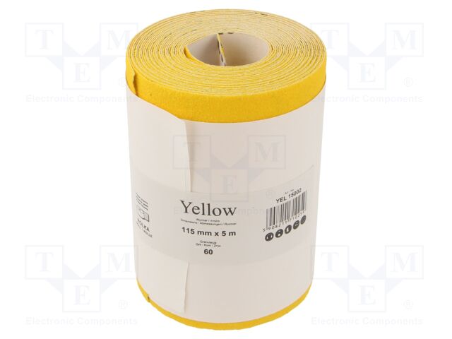 Cleaning cloth: sandpaper; Granularity: 60; W: 115mm; L: 5m