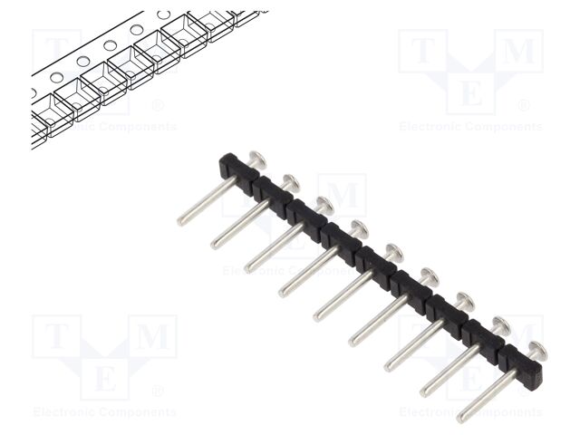 Connector: pin strips; pin header; PIN: 9; SMT; 10A; 300V; straight