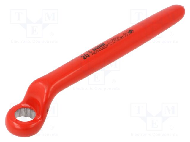 Wrench; insulated,single sided,box,bent; 20mm; 180/2VDEDP