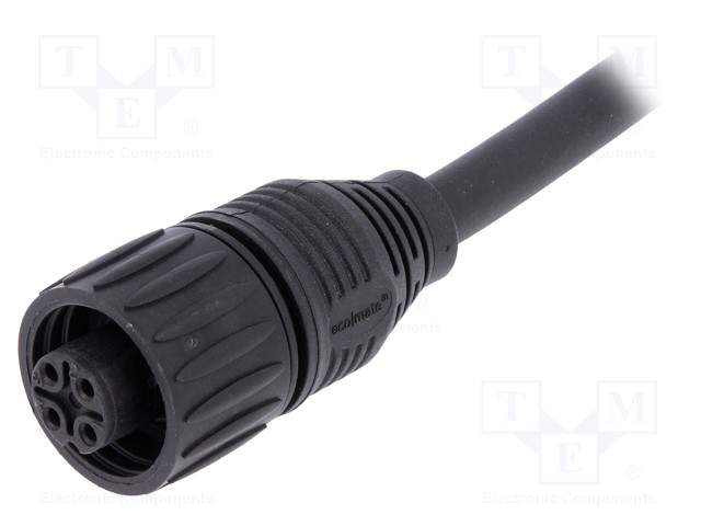 Connector: circular; plug; PIN: 4; female; cables; IP65,IP67; 18A