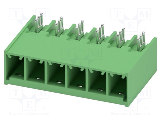 PCB headers, nominal cross section: 6 mm?, color: green, nom