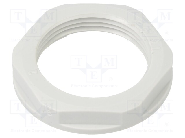 Nut; PG21; polystyrene; 36mm; light grey; -20÷70°C; Thread: PG