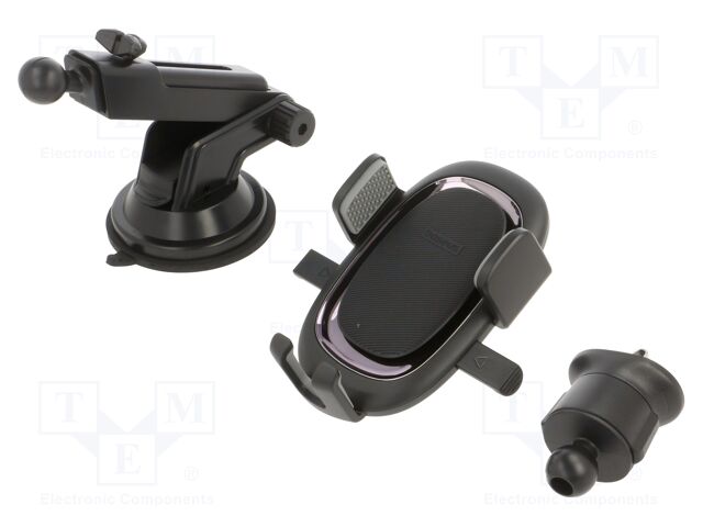 Car holder; black; air vent,for dashboard; snapped-in