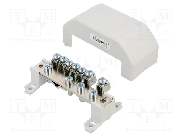 Splice terminal: distribution block; with cover; screw terminal
