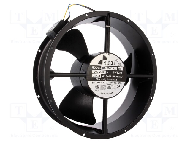 Fan: AC; axial; 230VAC; Ø254x89mm; 1212m3/h; 62dBA; ball bearing