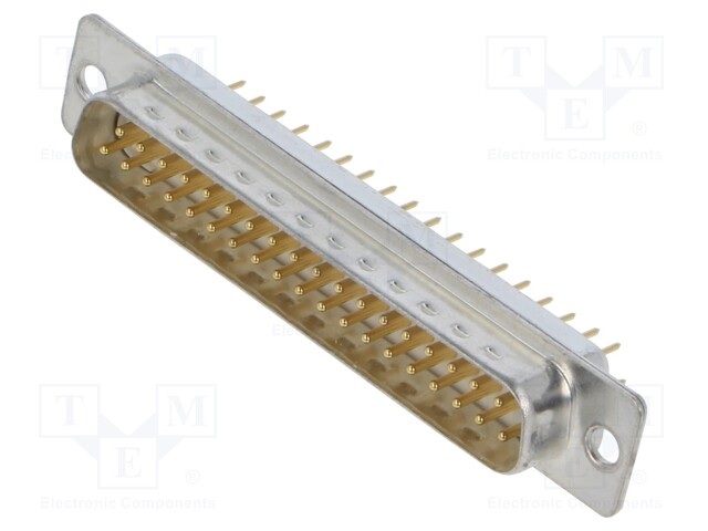 D-Sub; PIN: 37; socket; male; on PCBs; straight; THT