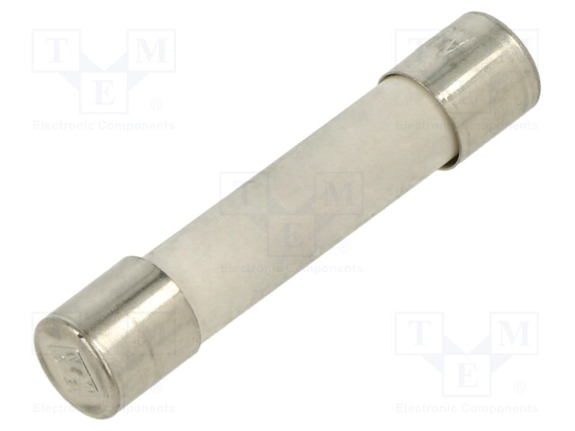 Fuse: fuse; ceramic,cylindrical; 6.3x32mm; brass; nickel plated