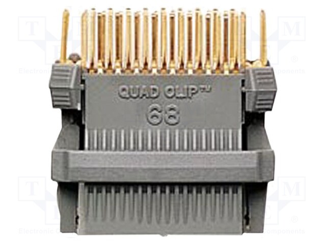 Test clip; PLCC; PIN: 68; grey; Overall len: 29.97mm; gold-plated