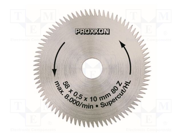 Circular saw; Ø: 58mm; Øhole: 10mm