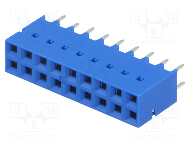 Socket; wire-board; female; DUBOX; 2.54mm; PIN: 18; THT; 2A; straight