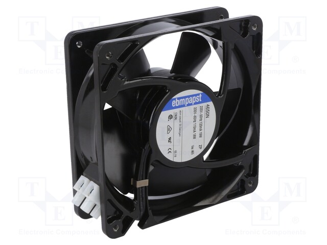 Fan: AC; axial; 230VAC; 119x119x38mm; 157.7m3/h; 46dBA; 2680rpm