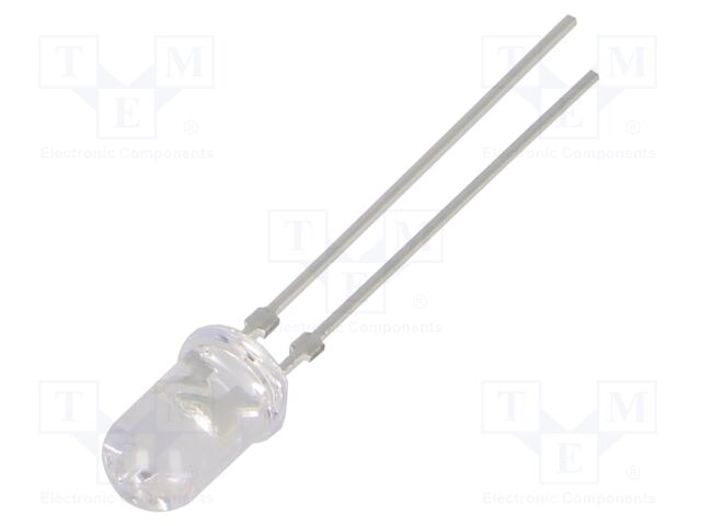 LED; blue; 5mm; 30°; Front: convex; 2.9÷3.4VDC; No.of term: 2