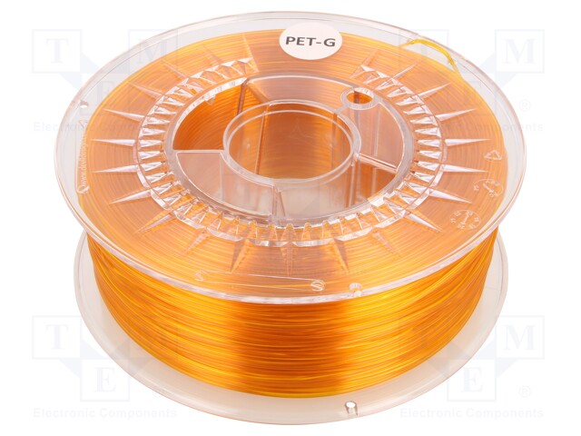 Filament: PET-G; 1.75mm; orange transparent; 220÷250°C; 1kg