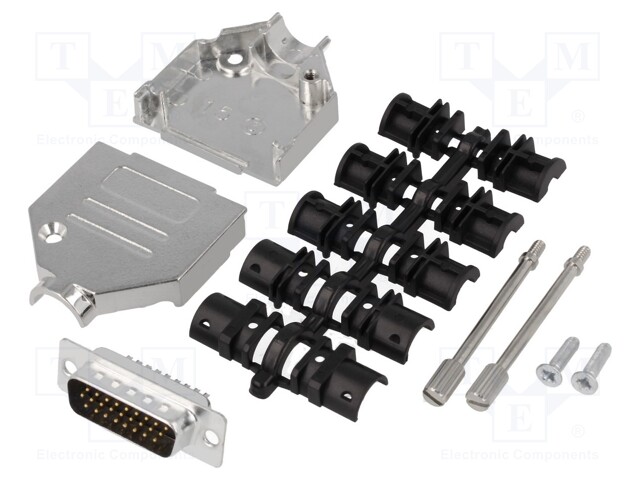 D-Sub HD; PIN: 26; plug; male; soldering; for cable; black