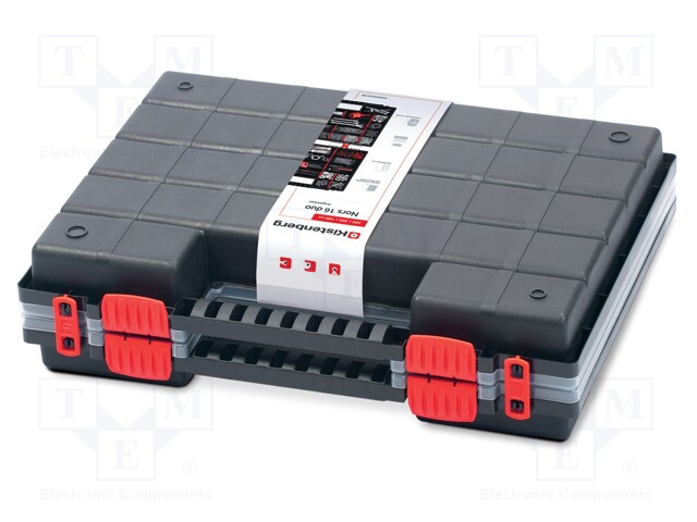 Container: collective; with partitions; black; 399x303x100mm