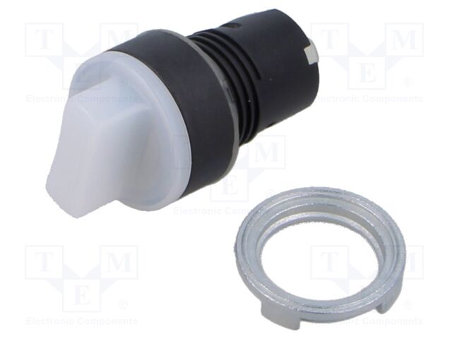 Switch: rotary; 22mm; Stabl.pos: 1; white; IP65; prominent; 46; Pos: 2