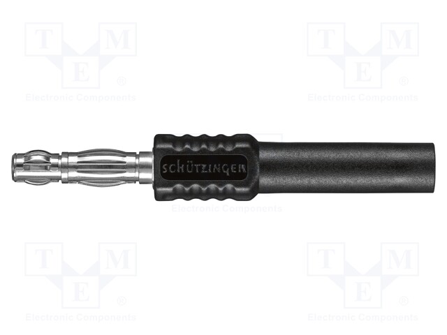 Plug; 4mm banana; 16A; 60VDC; black; 66.9mm; Plating: nickel plated