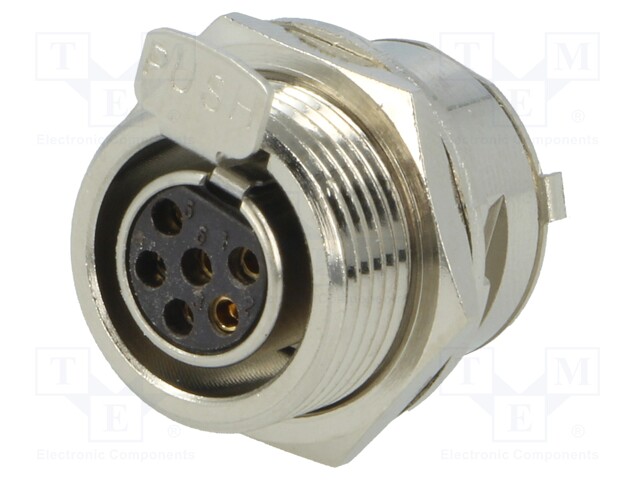 Socket; XLR mini; female; PIN: 6; soldering; 1.2A; 0.38mm2