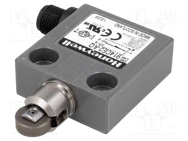 Limit switch; oblong metal roller Ø12,4mm; SPDT; 3A; max.250VAC