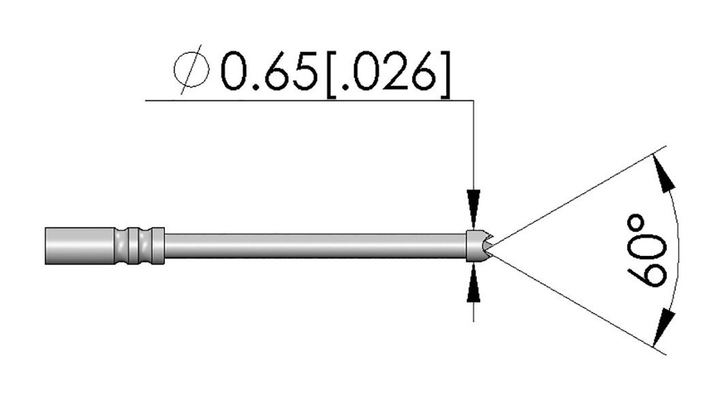 Test needle; Operational spring compression: 4.3mm; 3A; Ø: 0.6mm