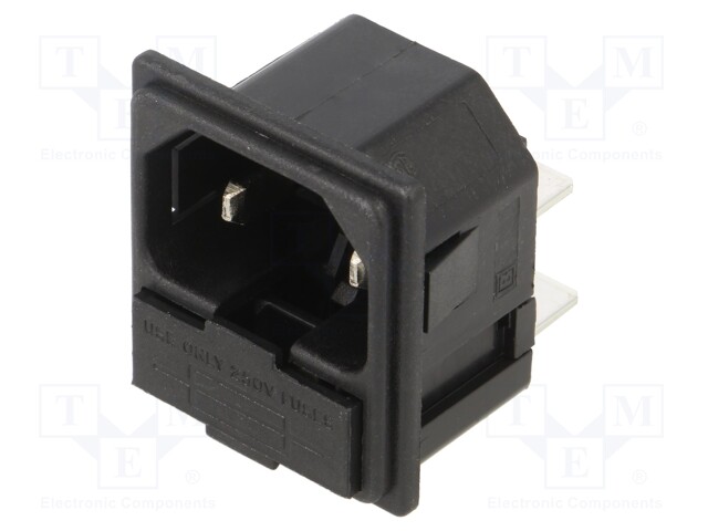 Connector: AC supply; socket; male; 10A; 250VAC; IEC 60320; C14 (E)