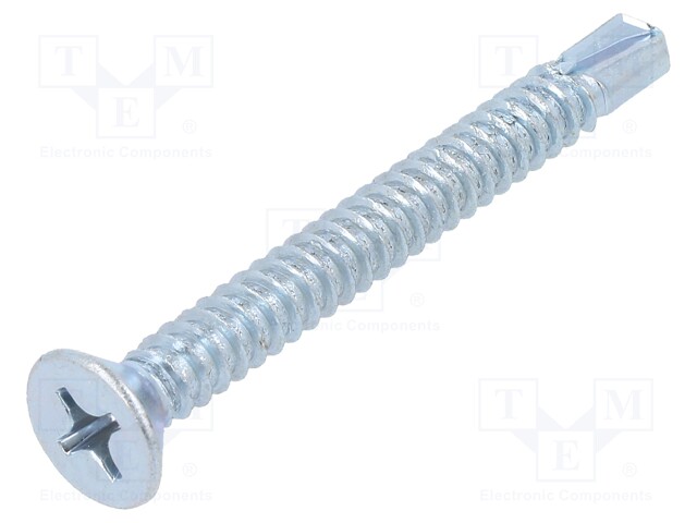 Screw; for metal; 6,3x70; Head: countersunk; Phillips; zinc