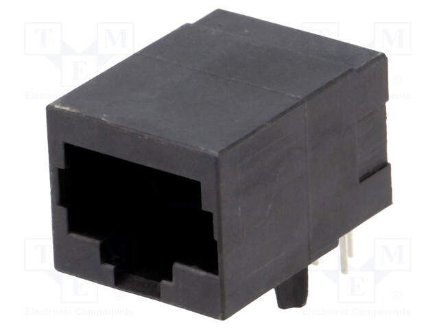 Socket; RJ50; PIN: 10; Cat: 3; polarized; Layout: 10p10c; THT; on PCBs