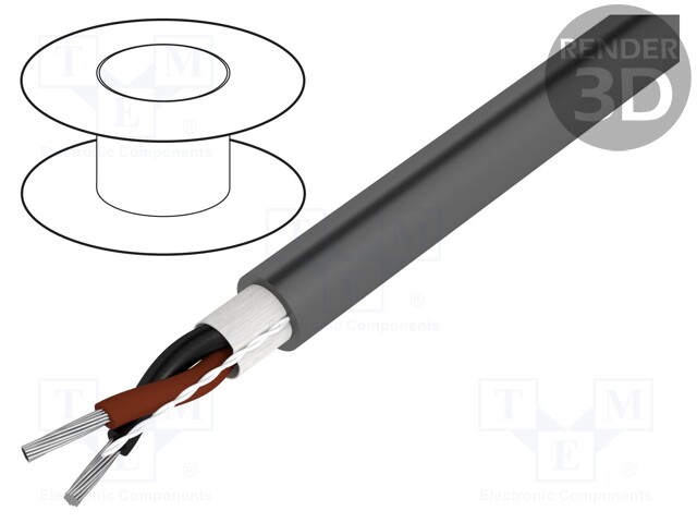 Wire; stranded; Cu; Xtra Guard® 1; 2x22AWG; unshielded; dark grey