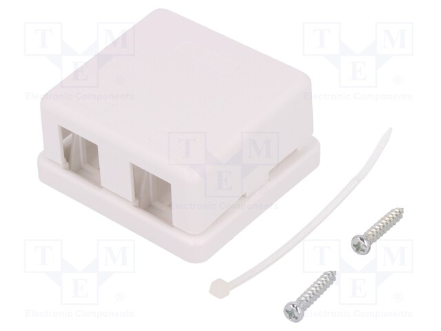 Socket; housing; Keystone; Colour: white; surface-mounted; female