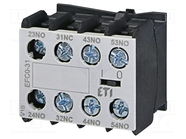 Auxiliary contacts; Series: CECO.3P; Leads: screw; Mounting: front
