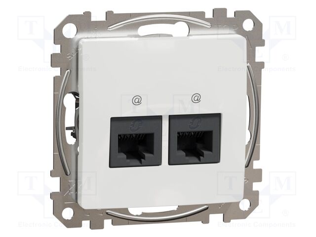 Data socket dual; IP20; plaster embedded,in mounting box; white