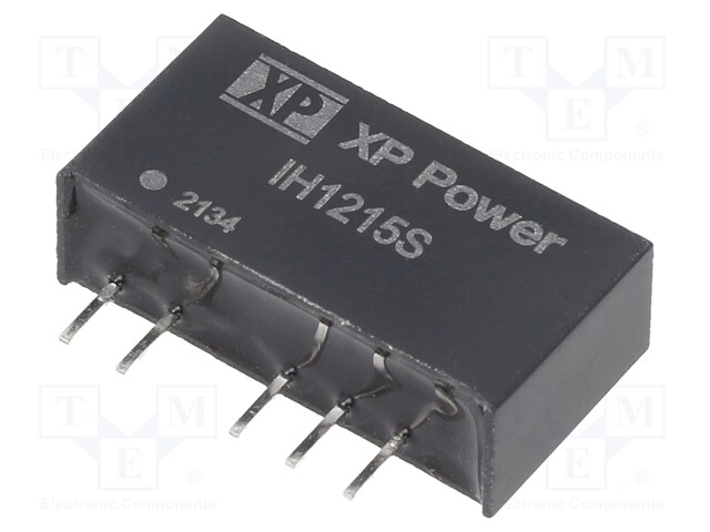 Isolated Board Mount DC/DC Converter, 1kV Isolation, ITE, 2 Output, 2 W, 15 V, 66 mA, -15 V