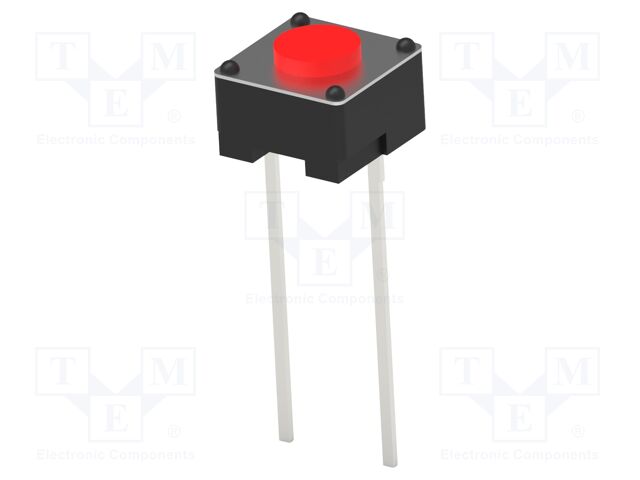 Switch: microswitch TACT; Pos: 2; SPST-NO; 0.05A/24VDC; Body: red