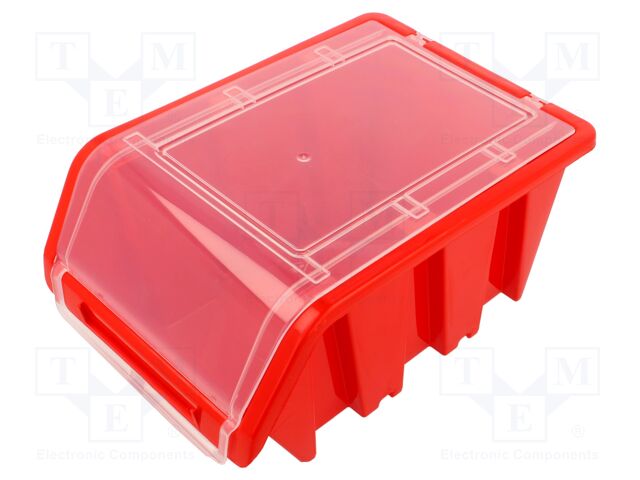 Container: cuvette; red; 230x160x120mm; TRUCK PLUS; BINEER