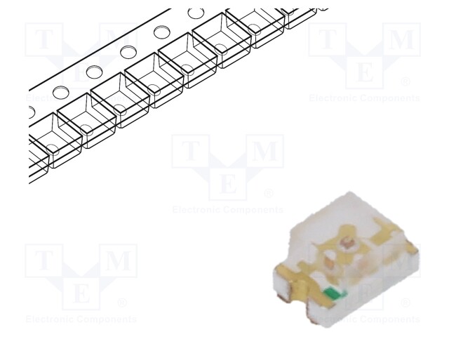 LED; SMD; 0805; yellow; 8÷15mcd; 2x1.25x1.1mm; 120°; 1.6÷2.4V; 20mA