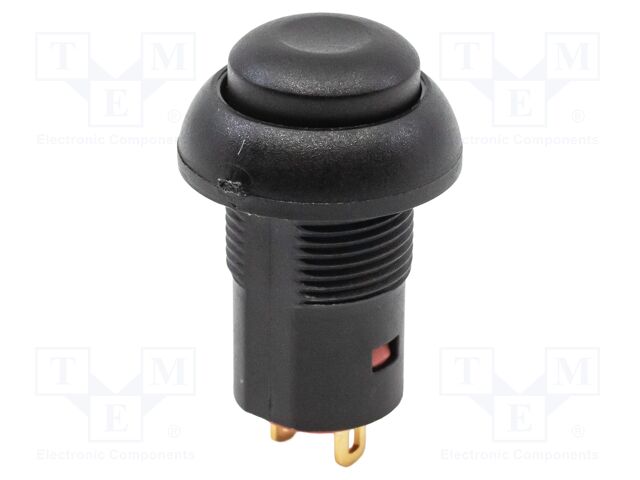 Switch: push-button; Pos: 2; SPST-NO; 0.1A/24VDC; black; on panel