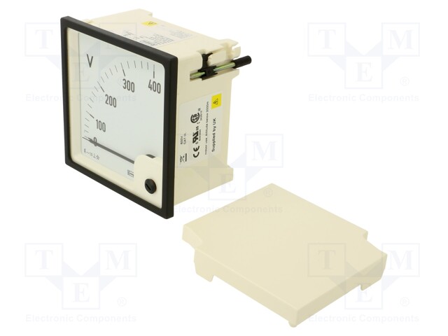Voltmeter; on panel; VAC: 0Ć·400V; Class: 1.5; True RMS; 50Ć·60Hz