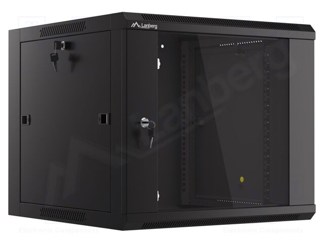 Enclosure: rack cabinet; Standard: 19"; 9U; black; 600mm; hanging