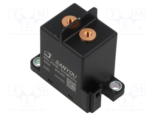 Relay: electromagnetic; SPST-NO; Ucoil: 12VDC; 200A; SEL200B; 6W