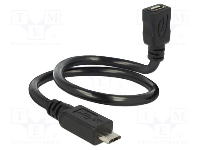 Cable; OTG,USB 2.0; USB B micro socket,USB B micro plug; 0.35m