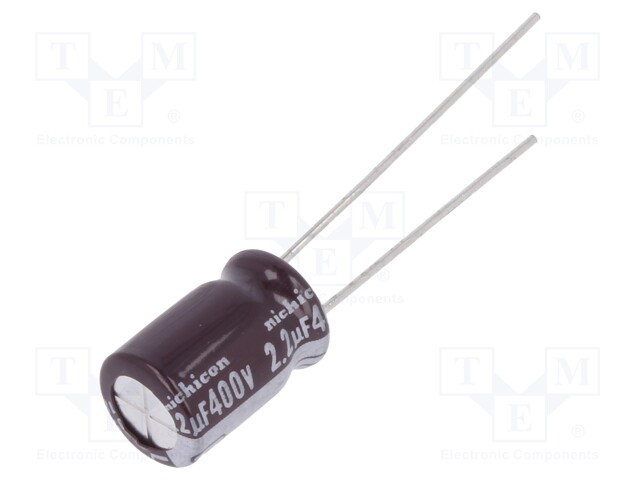 Capacitor: electrolytic; THT; 2.2uF; 400VDC; Ø8x11.5mm; ±20%