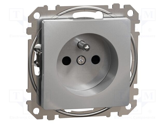 E-type socket; 250VAC; IP20; plaster embedded,in mounting box
