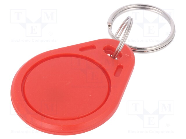 RFID pendant; red; 100÷150kHz; Mat: plastic; 64bit; 4g