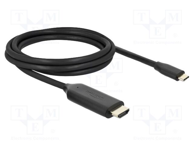 Cable; HDMI plug,USB C plug; HDMI 2.0,High Speed + Ethernet