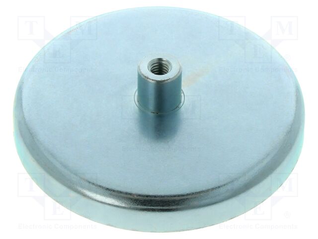 Magnet: permanent; hard ferrite; 500N; Ø: 80mm; H: 21.5mm; steel
