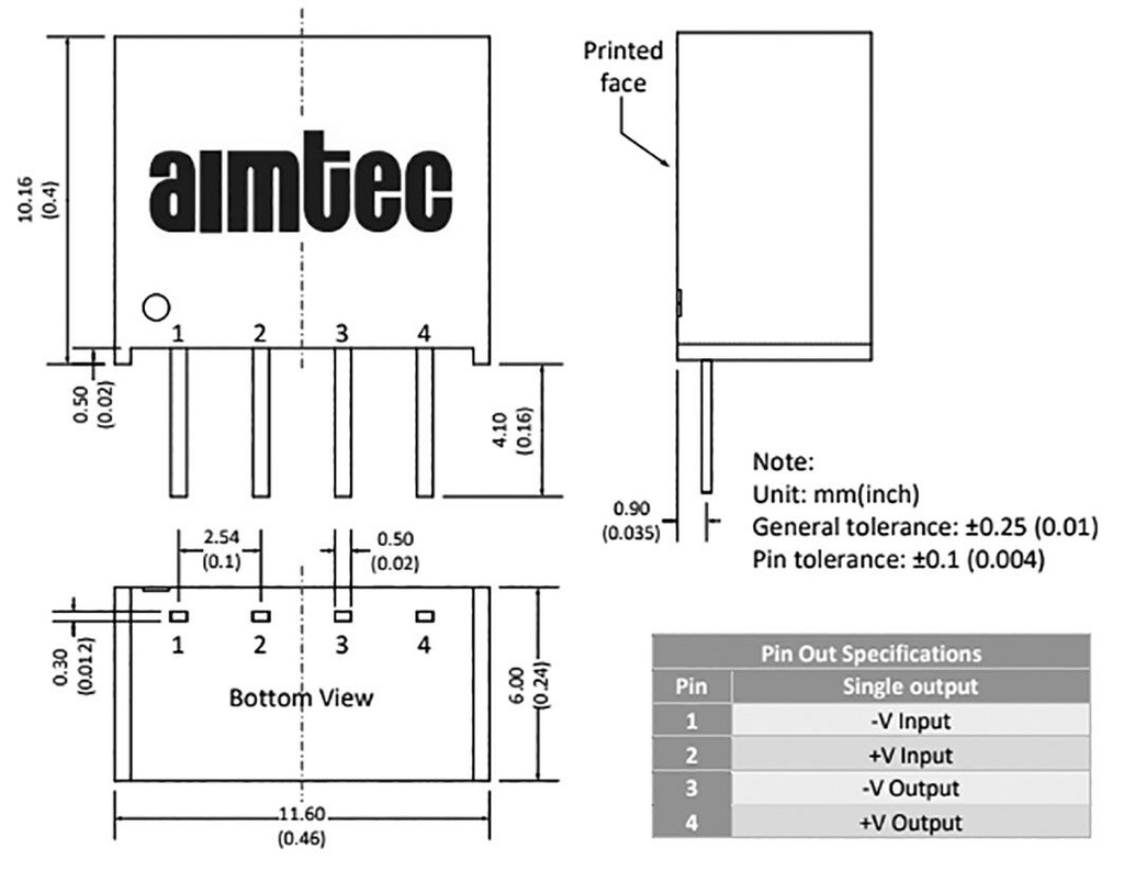 Converter: DC/DC; 1W