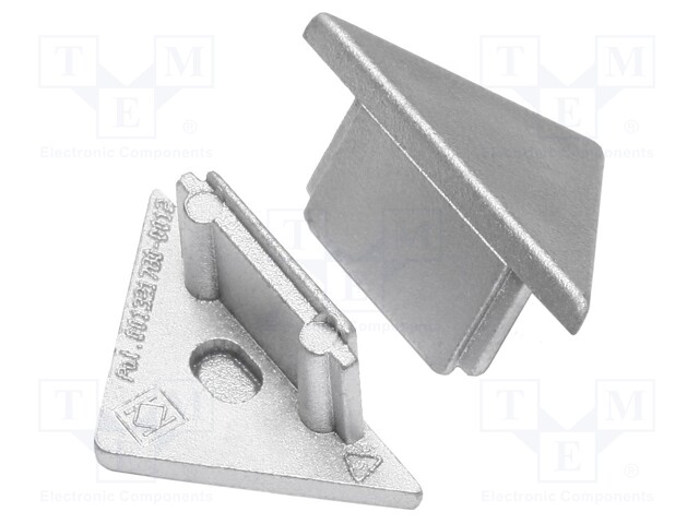Cap for LED profiles; silver; ABS; Application: TRIO10