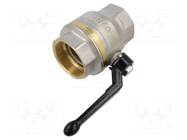 Ball valve; max.25bar; nickel plated brass; 50mm; -15÷90°C